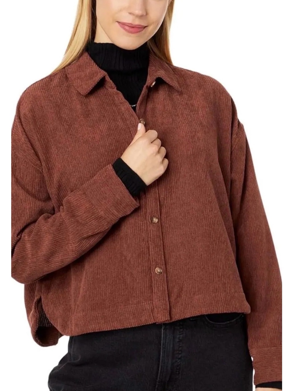 Madewell Rust Brown Corduroy Button-Up Shirt